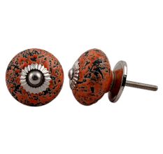 Orange Black Etched Knob